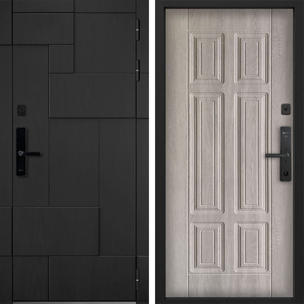 Входная дверь Command doors Cyber tetris black 15 Дуб крем