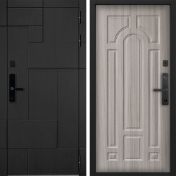 Входная дверь Command doors Cyber tetris black 17.02 Сандал Белый