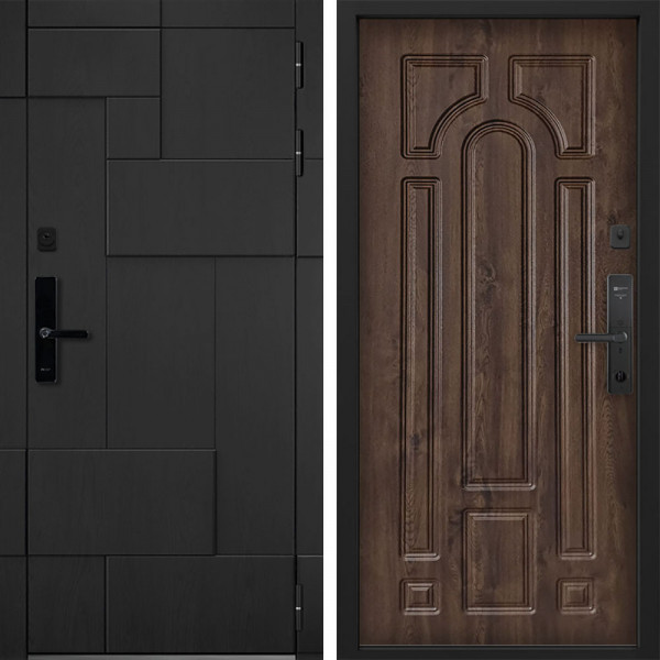 Входная дверь Command doors Cyber tetris black 17.02 Темный Дуб