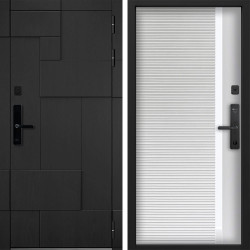 Входная дверь Command doors Cyber tetris black 30Б белый матовый