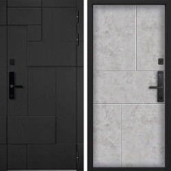 Входная дверь Command doors Cyber tetris black 38 Бетон молочный