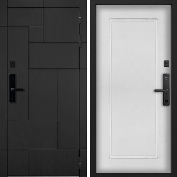 Входная дверь Command doors Cyber tetris black 38.02 Белый матовый