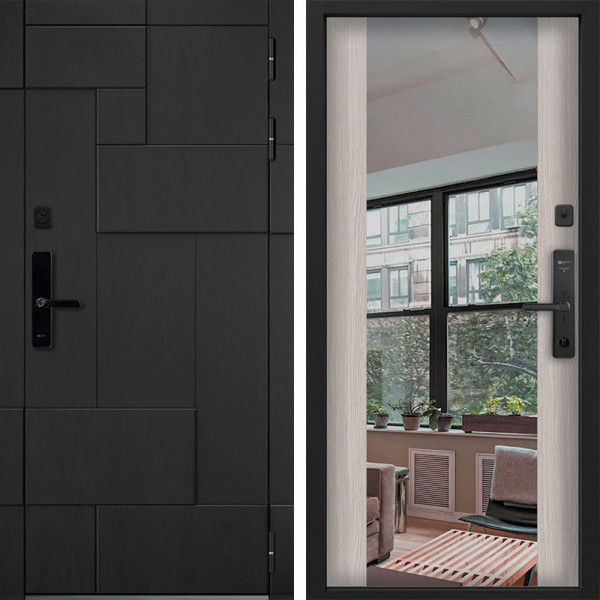 Входная дверь Command doors Cyber tetris black 3Z Белая Лиственница