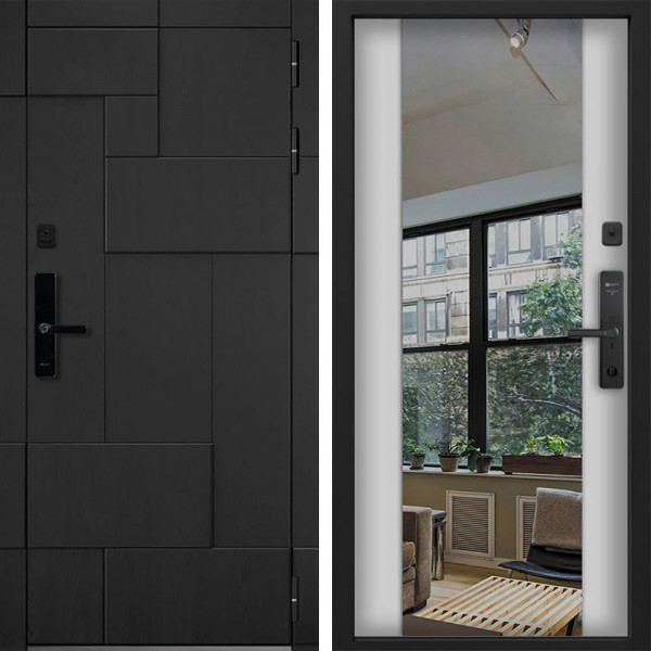 Входная дверь Command doors Cyber tetris black 3Z Белый Матовый