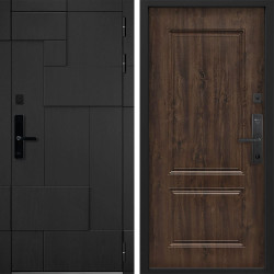 Входная дверь Command doors Cyber tetris black 61 Темный дуб