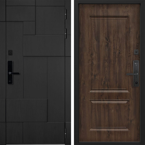 Входная дверь Command doors Cyber tetris black 61 Темный дуб