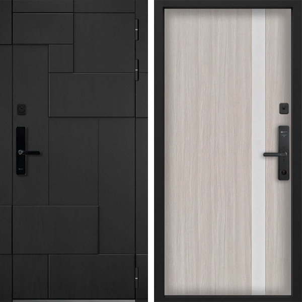 Входная дверь Command doors Cyber tetris black 6S Белая Лиственница