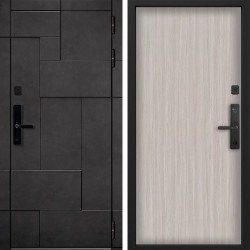 Входная дверь Command doors Cyber tetris grey 00 Белая лиственница
