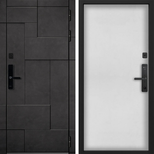 Входная дверь Command doors Cyber tetris grey 00 Белый матовый