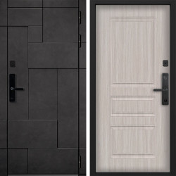 Входная дверь Command doors Cyber tetris grey 02 Белая Лиственница