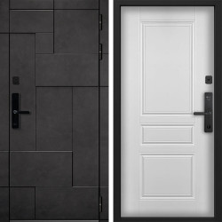 Входная дверь Command doors Cyber tetris grey 02 Белый Матовый