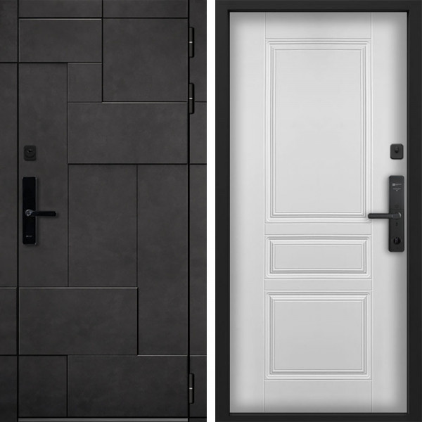 Входная дверь Command doors Cyber tetris grey 02 Белый Матовый