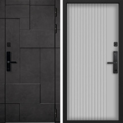 Входная дверь Command doors Cyber tetris grey 03 Белый матовый