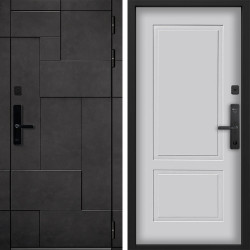 Входная дверь Command doors Cyber tetris grey 05 Белый матовый