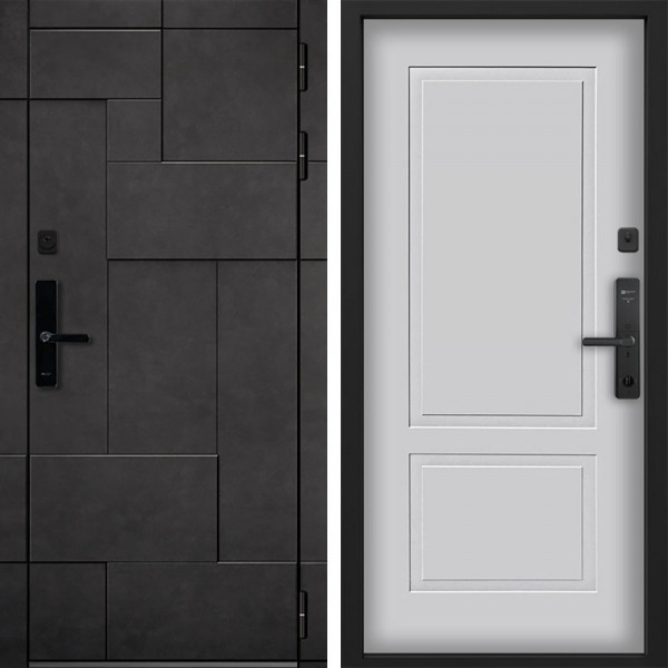 Входная дверь Command doors Cyber tetris grey 05 Белый матовый
