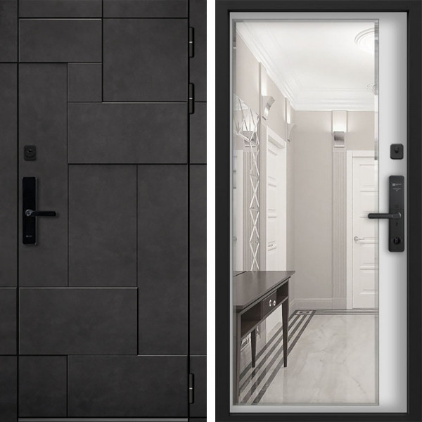 Входная дверь Command doors Cyber tetris grey 116Z белый матовый