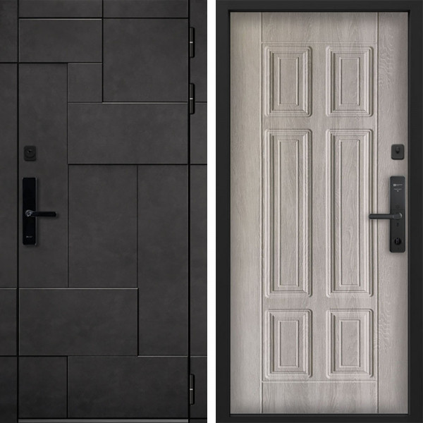 Входная дверь Command doors Cyber tetris grey 15 Дуб крем