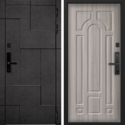 Входная дверь Command doors Cyber tetris grey 17.02 Сандал Белый