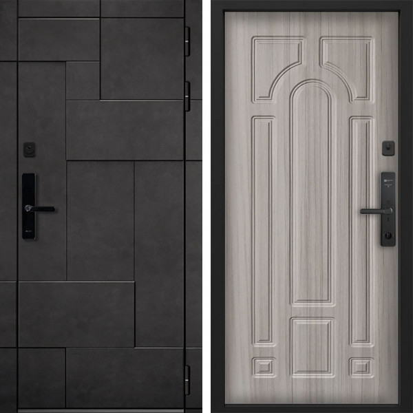 Входная дверь Command doors Cyber tetris grey 17.02 Сандал Белый