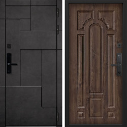 Входная дверь Command doors Cyber tetris grey 17.02 Темный Дуб