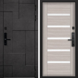Входная дверь Command doors Cyber tetris grey 18SP Белая Лиственница