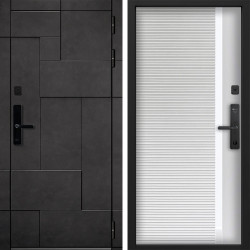 Входная дверь Command doors Cyber tetris grey 30Б белый матовый