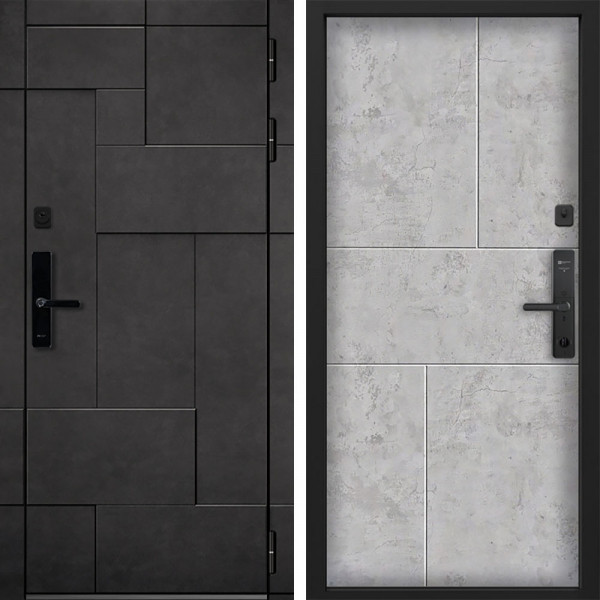 Входная дверь Command doors Cyber tetris grey 38 Бетон молочный