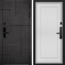 Входная дверь Command doors Cyber tetris grey 38.02 Белый матовый