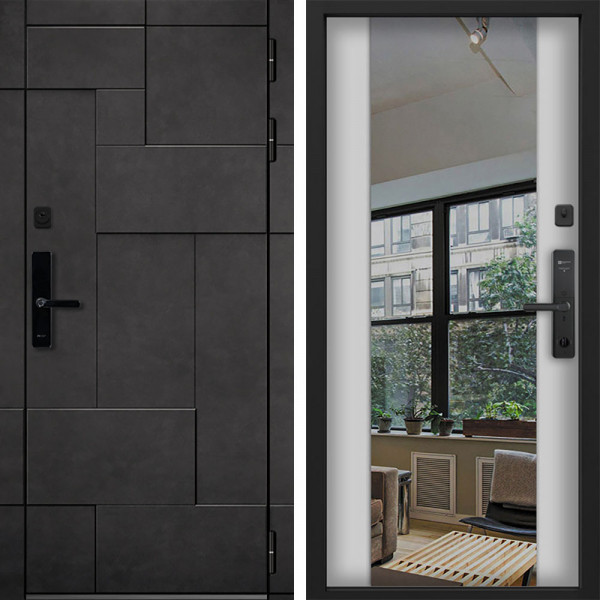 Входная дверь Command doors Cyber tetris grey 3Z Белый Матовый