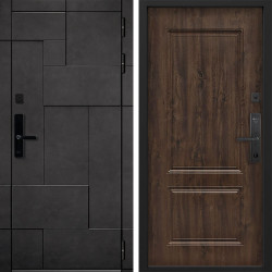 Входная дверь Command doors Cyber tetris grey 61 Темный дуб