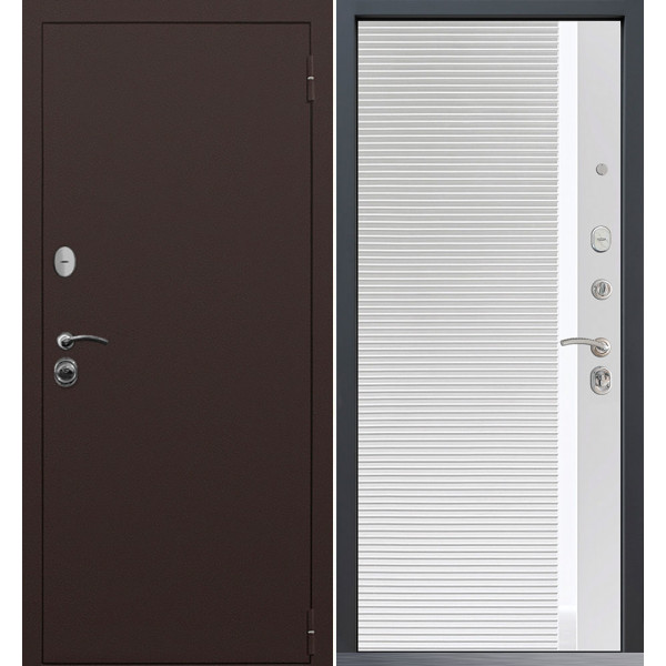 Входная дверь Command Doors Патриот медный антик 30Б белый матовый