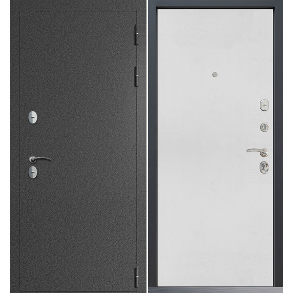 Входная дверь Command Doors Сибирь термо графит букле 00 Белый матовый