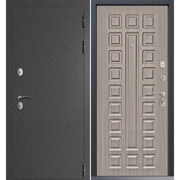 Входная дверь Command Doors Сибирь термо графит букле 01 Белая лиственница