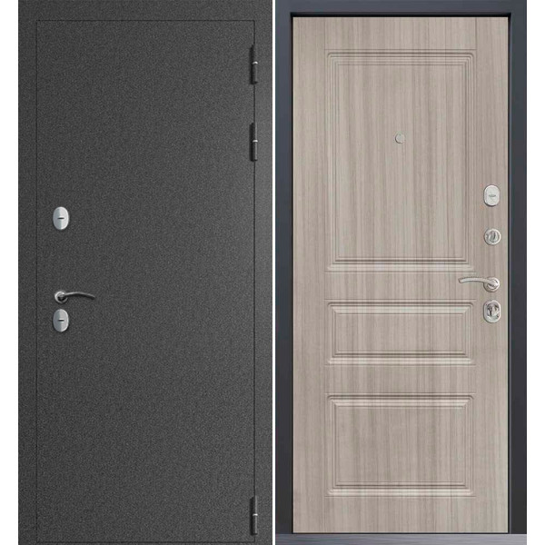 Входная дверь Command Doors Сибирь термо графит букле 02 Белая Лиственница