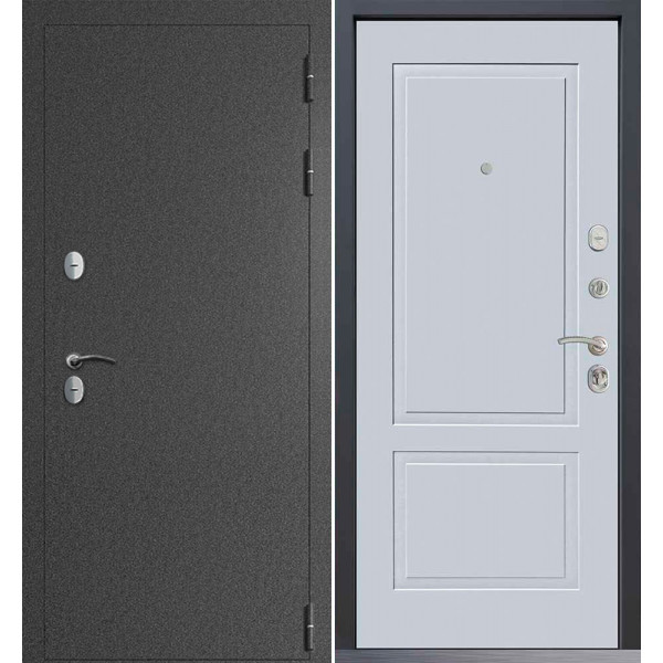 Входная дверь Command Doors Сибирь термо графит букле 05 Белый матовый