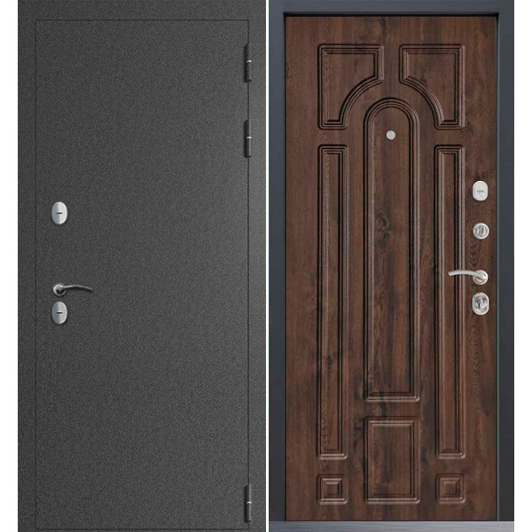 Входная дверь Command Doors Сибирь термо графит букле 17.02 Темный Дуб