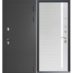 Входная дверь Command Doors Сибирь термо графит букле 30Б белый матовый
