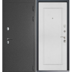 Входная дверь Command Doors Сибирь термо графит букле 38.02 Белый матовый