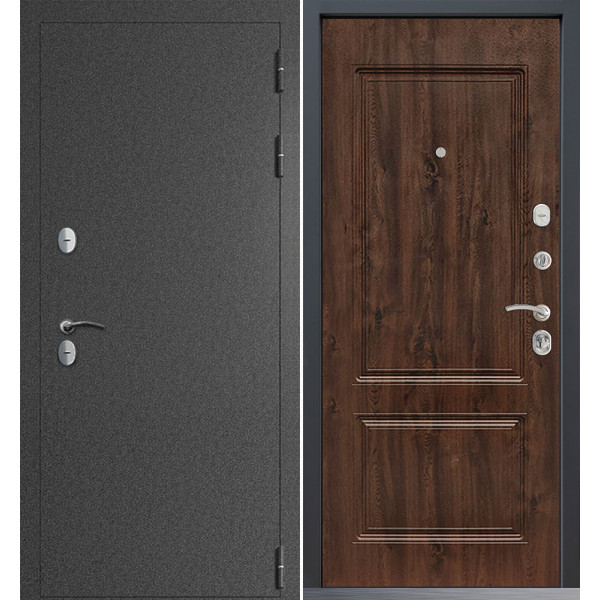 Входная дверь Command Doors Сибирь термо графит букле 61 Темный дуб