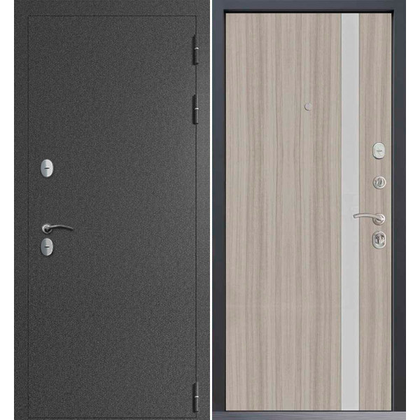 Входная дверь Command Doors Сибирь термо графит букле 6S Белая Лиственница